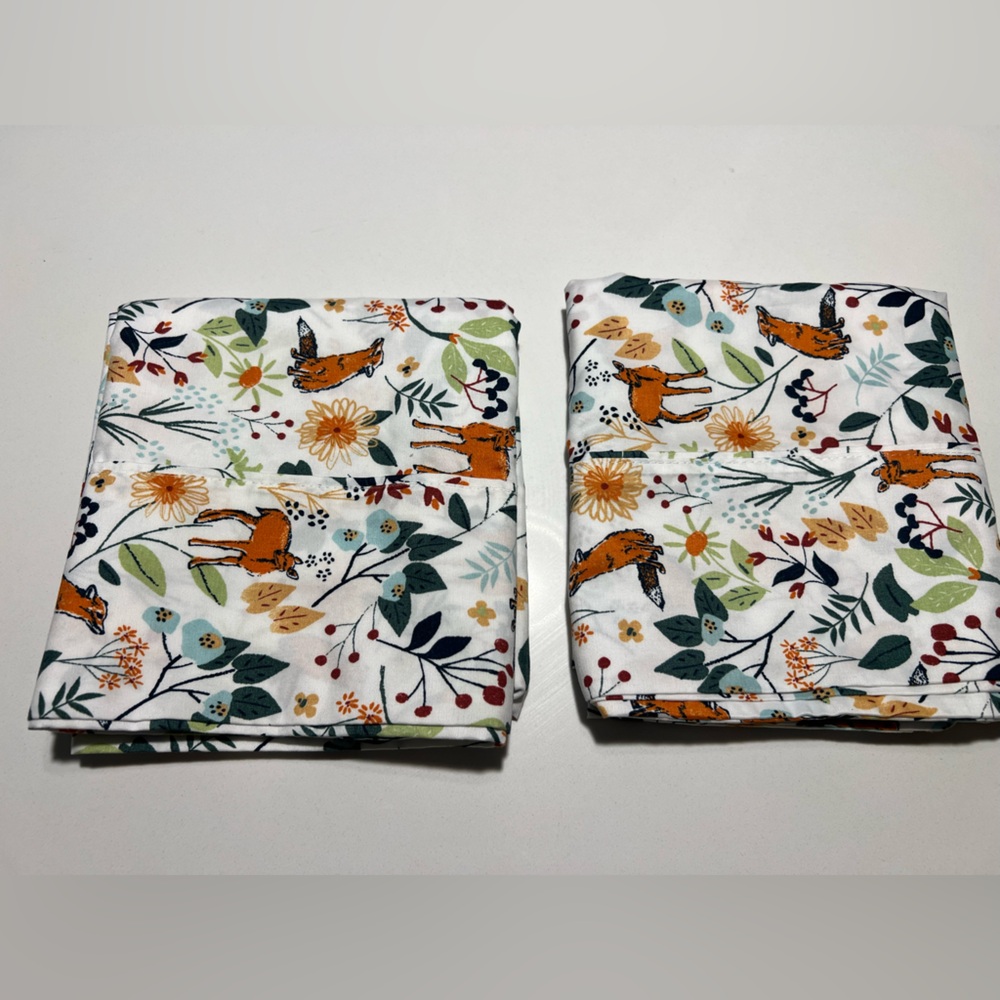 Charisma Fox and Floral Woodland Standard Pillowcases- 2 count